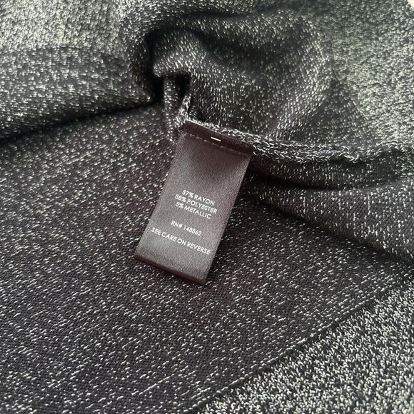 Torrid Cross Neck Cold Shoulder Sweater Womens 1X Black Sparkly Stretchy Goth - Picture 8 of 8